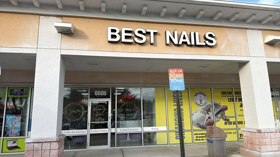 Nail stations with manicure tools
