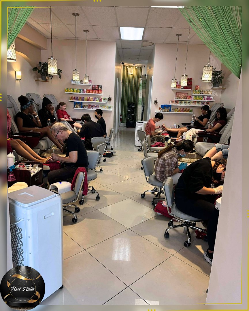Clean pedicure setup inside a nail salon